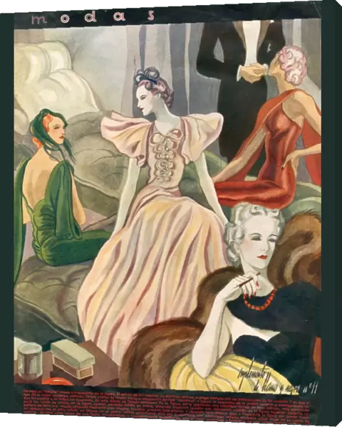 Modas 1936 1930s France cc womens dresses evening-dress eveningwear