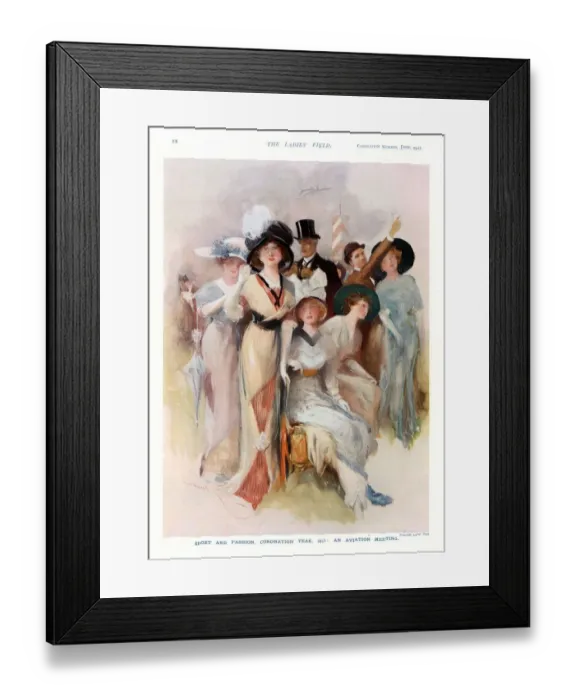 Framed Print : Fashion at Ascot Races 1911 1910s UK cc royal ascot horses racing womens spectators Framed Print : Fashion at Ascot Races 1911 1910s UK cc royal ascot horses racing womens spectators