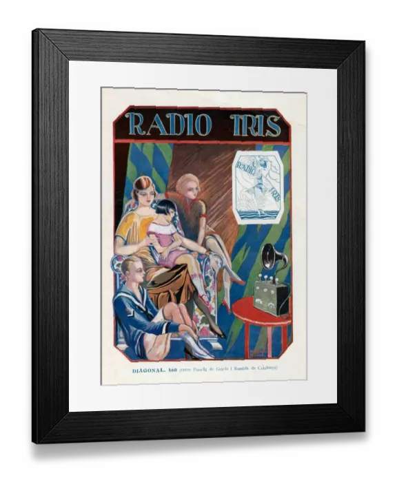 Framed Print : Radio Iris 1924 1920s France cc radios listening Framed Print : Radio Iris 1924 1920s France cc radios listening