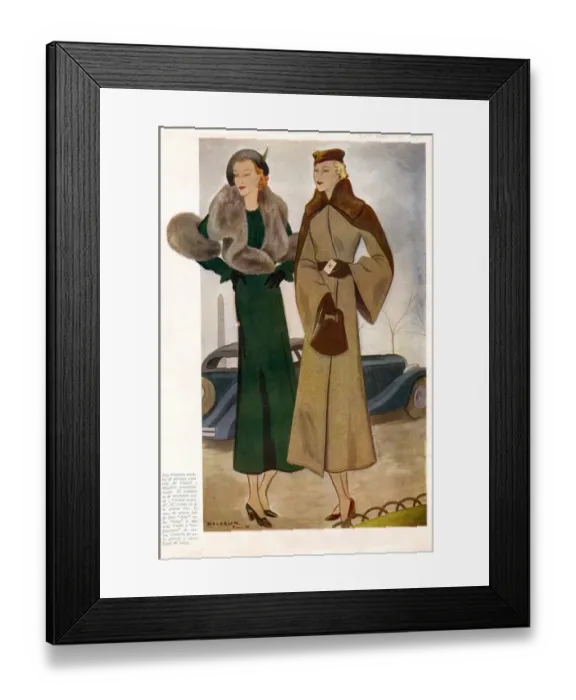Framed Print : Spanish Fashion Coats 1935 1930s Spain cc womens coats Framed Print : Spanish Fashion Coats 1935 1930s Spain cc womens coats