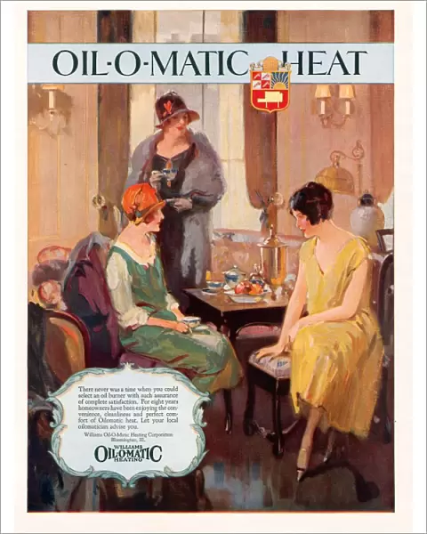 Williams Oil-O-Matic Heating 1928 1920s UK cc oil heaters heating afternoon tea