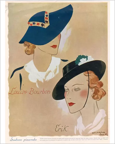 Hats 1936 1930s France cc womens hats portraits