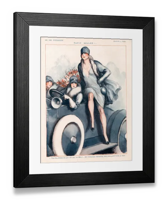 Framed Print : La Vie Parisienne 1920s France cc women woman drivers cars Framed Print : La Vie Parisienne 1920s France cc women woman drivers cars