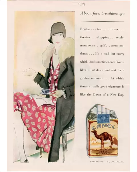 Camels 1928 1920s USA cc women smoking tea