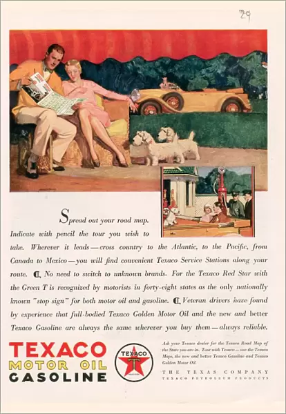 Texaco 1929 1920s USA cc oil gas petrol gasoline dogs maps