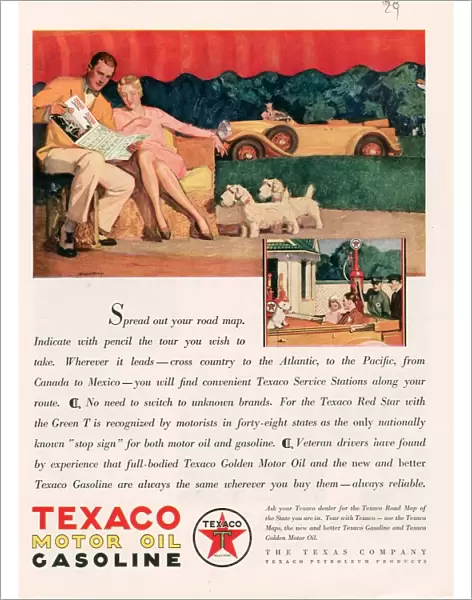 Texaco 1929 1920s USA cc oil gas petrol gasoline dogs maps