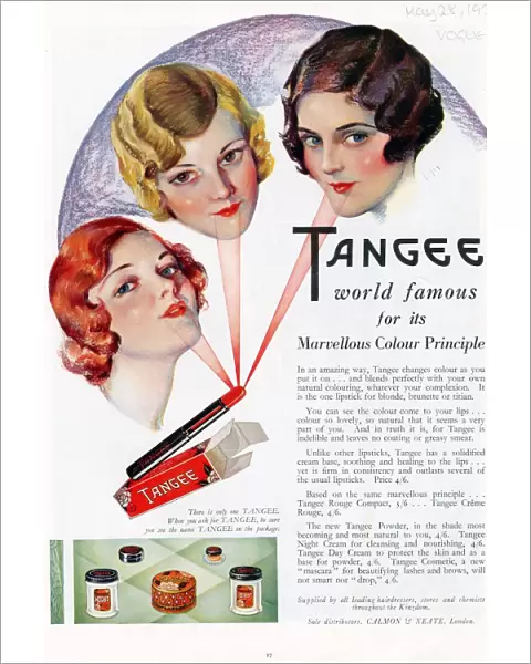 Tangee 1930 1930s UK cc make-up makeup lipsticks