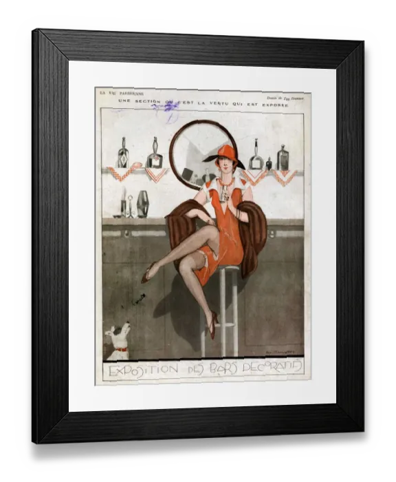 Framed Print : la Vie Parisienne 1920s France bars alcohol cocktails glamour stockings
