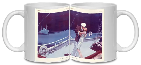 La Vie Parisienne 1929 1920s France cc boats embracing hugging kissing captain sailing