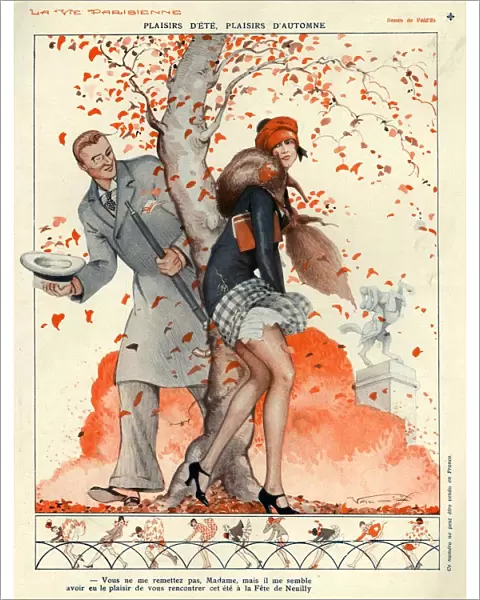 La Vie Parisienne 1929 1920s France cc autumn seasons leaves coats hats mens womens