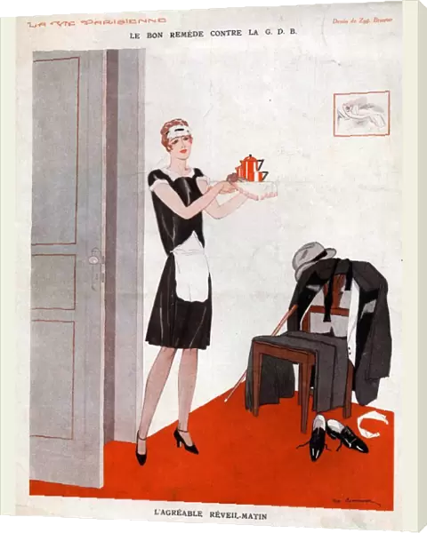 La Vie Parisienne 1929 1920s France cc maids tea coffee servants