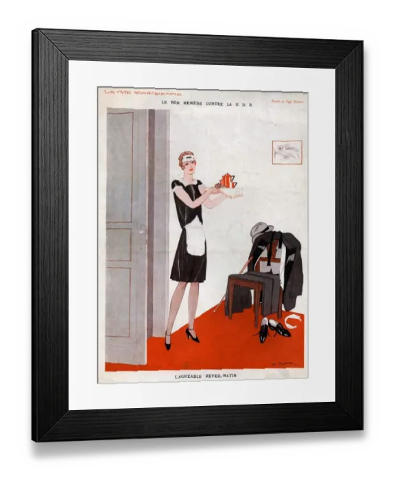 Framed Print : La Vie Parisienne 1929 1920s France cc maids tea coffee servants Framed Print : La Vie Parisienne 1929 1920s France cc maids tea coffee servants