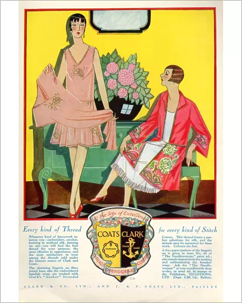 Coats and Clark 1920s UK art deco threads womens cotton