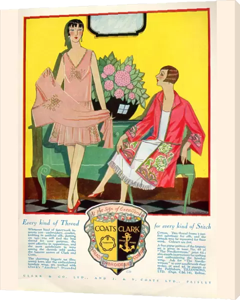 Coats and Clark 1920s UK art deco threads womens cotton