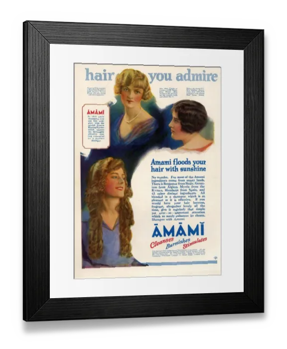 Framed Print : Amami Shampoos 1920s UK