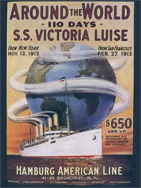 Hamburg American Line 1912 1910s USA boats cruises around the world ships liners