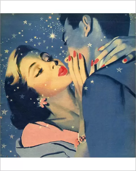 John Bull no date 1950s UK womens story illustrations kissing kisses