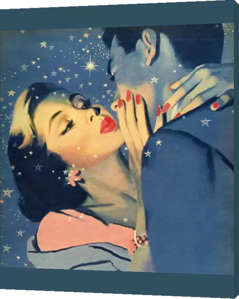 John Bull no date 1950s UK womens story illustrations kissing kisses