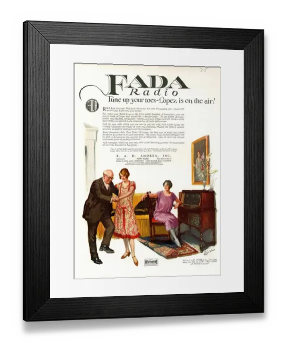 Framed Print : Fada Radio 1920s USA cc radios grandparents grandfathers grandmothers Framed Print : Fada Radio 1920s USA cc radios grandparents grandfathers grandmothers