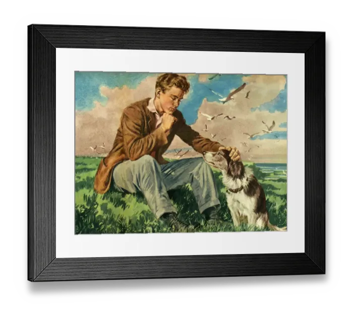 Framed Print : John Bull 1953? 1950s UK womens magazine story illustrations pets dogs lonely teenagers Framed Print : John Bull 1953? 1950s UK womens magazine story illustrations pets dogs lonely teenagers