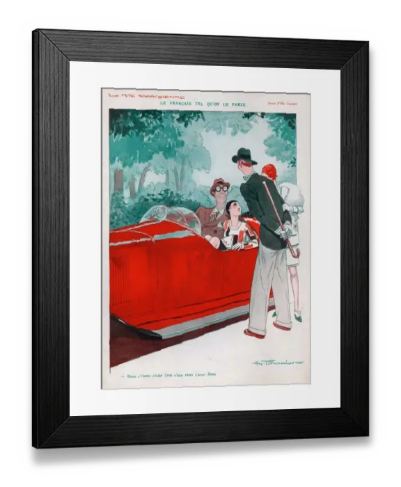 Framed Print : La Vie Parisienne 1920s France CC envy jealousy cars