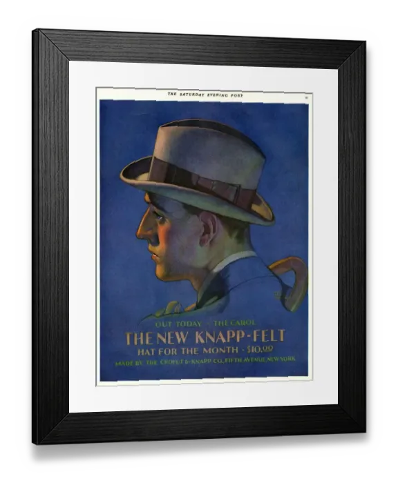 Framed Print : Knapp-Felt 1920s USA mens hats portraits Framed Print : Knapp-Felt 1920s USA mens hats portraits