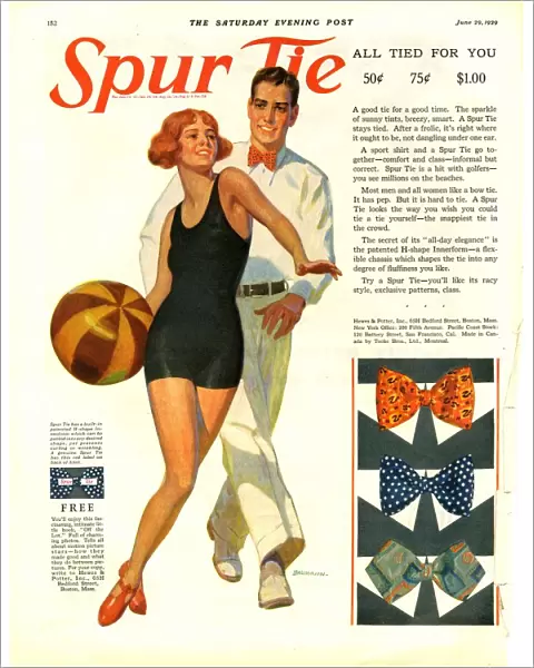 Spur Tie 1929 1920s USA mens ties bow-ties bow ties swim suits bathing costumes swimming