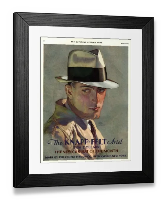Framed Print : Knapp-Felt 1930 1930s USA mens hats Framed Print : Knapp-Felt 1930 1930s USA mens hats