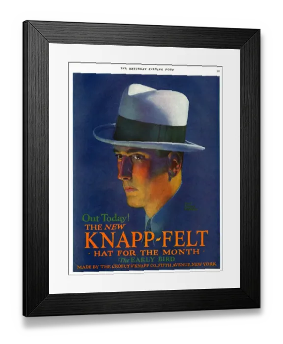 Framed Print : Knapp-Felt 1920s USA mens hats portraits