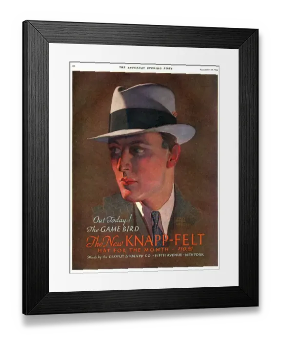 Framed Print : Knapp-Felt 1930s USA mens hats portraits Framed Print : Knapp-Felt 1930s USA mens hats portraits