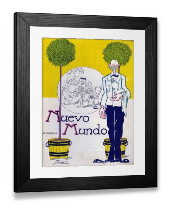 Framed Print : Nuevo Mundo 1920 1920s Spain magazines cc waiters restaurants cafes Framed Print : Nuevo Mundo 1920 1920s Spain magazines cc waiters restaurants cafes