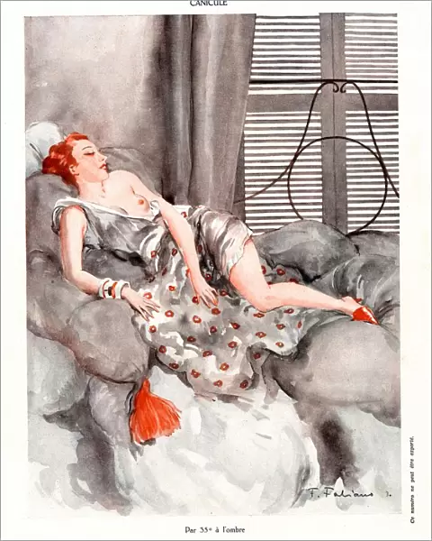 La Vie Parisienne 1920s France F. Fabiano cc glamour erotica beds sleeping naked