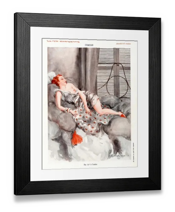 Framed Print : La Vie Parisienne 1920s France F. Fabiano cc glamour erotica beds sleeping naked Framed Print : La Vie Parisienne 1920s France F. Fabiano cc glamour erotica beds sleeping naked