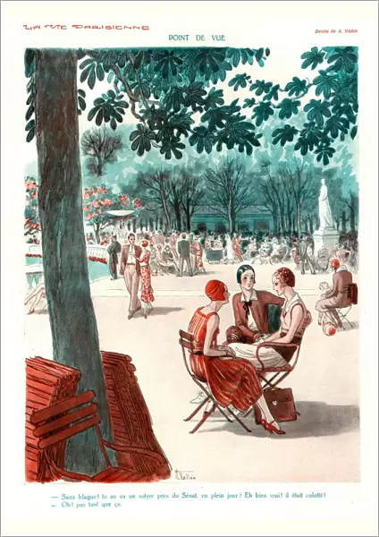 La Vie Parisienne 1920s France cc friends parks summer gossiping chatting women