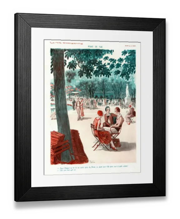 Framed Print : La Vie Parisienne 1920s France cc friends parks summer gossiping chatting women Framed Print : La Vie Parisienne 1920s France cc friends parks summer gossiping chatting women