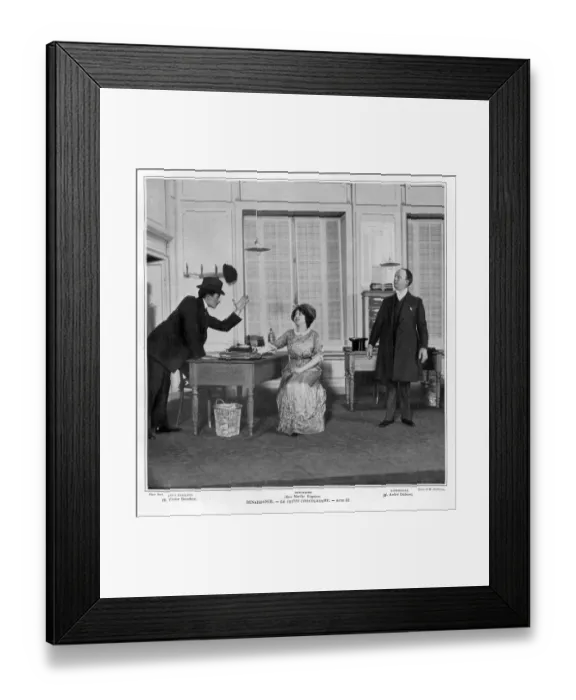 Framed Print : Le Theatre 1900s France humour Framed Print : Le Theatre 1900s France humour