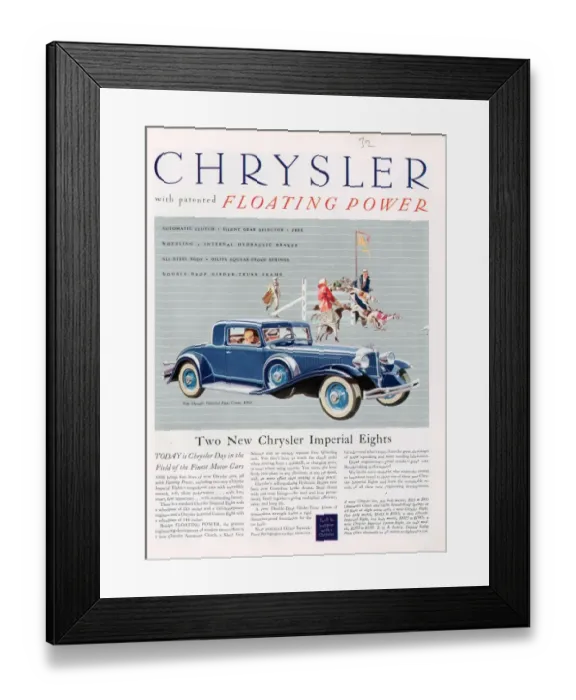 Framed Print : Chrysler 1932 1930s USA cc cars greyhounds racing dogs Framed Print : Chrysler 1932 1930s USA cc cars greyhounds racing dogs