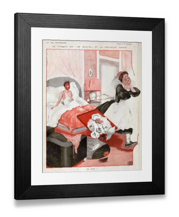 Framed Print : La Vie Parisienne 1927 1920s France cc humour maids bedrooms erotica face masks Framed Print : La Vie Parisienne 1927 1920s France cc humour maids bedrooms erotica face masks