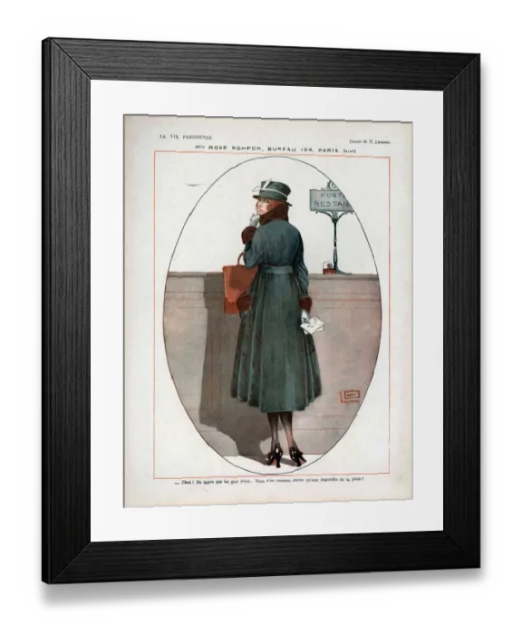 Framed Print : La Vie Parisienne 1917 1910s France cc post office Framed Print : La Vie Parisienne 1917 1910s France cc post office