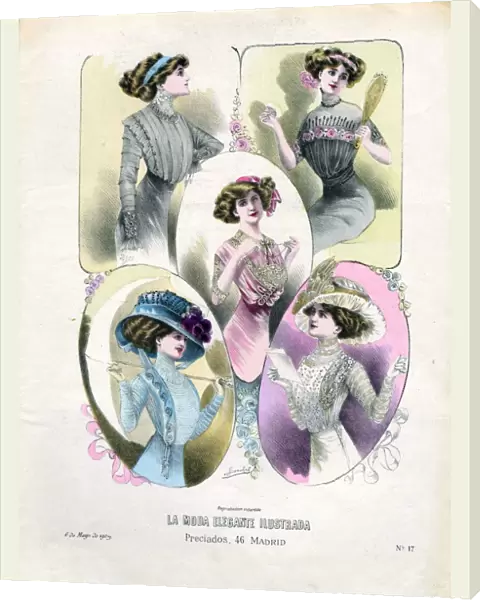 French Hats 1909 1900s France cc womens hats portraits