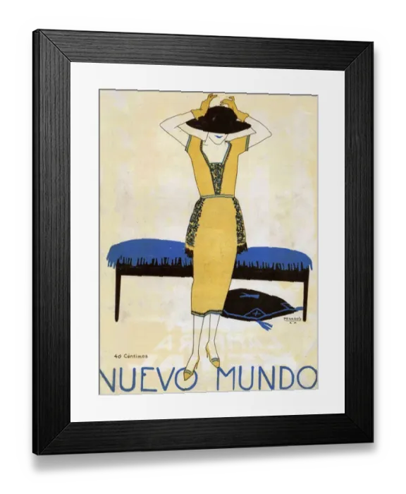 Framed Print : Nuevo Mundo 1920 1920s Spain cc womens hats Framed Print : Nuevo Mundo 1920 1920s Spain cc womens hats