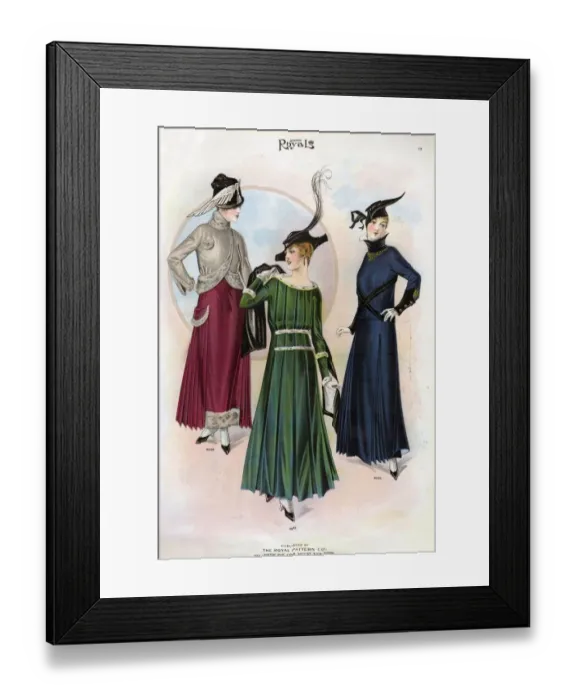 Framed Print : Le Costume Royal 1915 1910s USA cc womens dresses hats Framed Print : Le Costume Royal 1915 1910s USA cc womens dresses hats