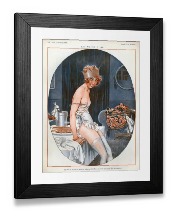 Framed Print : La Vie Parisienne 1926 1920s France cc erotica eating party