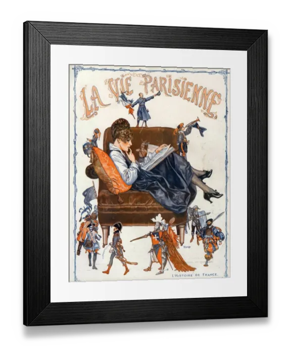 Framed Print : La Vie Parisienne 1920s France reading soldiers cc revolution Framed Print : La Vie Parisienne 1920s France reading soldiers cc revolution