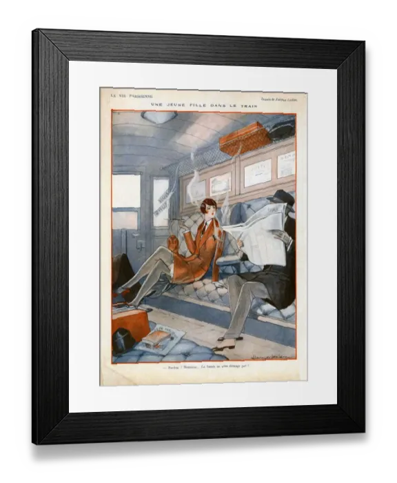 Framed Print : La Vie Parisienne 1926 1920s France cc trains railways women no smoking railroads Framed Print : La Vie Parisienne 1926 1920s France cc trains railways women no smoking railroads