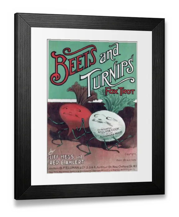 Framed Print : B Feldman & Co 1920s UK cc and company vegetables fox trot beetroots turnips songs Framed Print : B Feldman & Co 1920s UK cc and company vegetables fox trot beetroots turnips songs