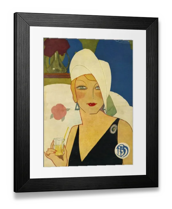 Framed Print : Blanco y Negro 1935 1930s Spain cc drinking hats womens portraits