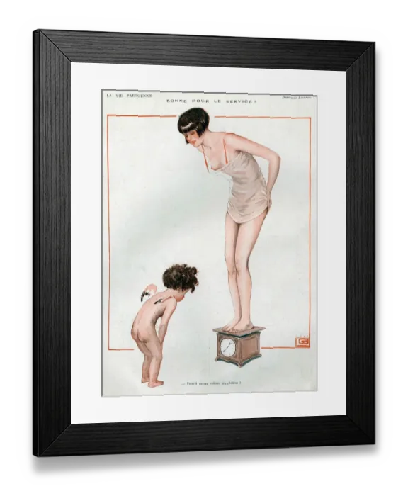 Framed Print : La Vie Parisienne 1924 1920s France cc cherubs erotica scales Framed Print : La Vie Parisienne 1924 1920s France cc cherubs erotica scales