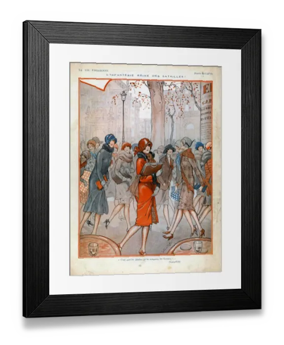 Framed Print : La Vie Parisienne 1925 1920s France cc shopping womens Framed Print : La Vie Parisienne 1925 1920s France cc shopping womens