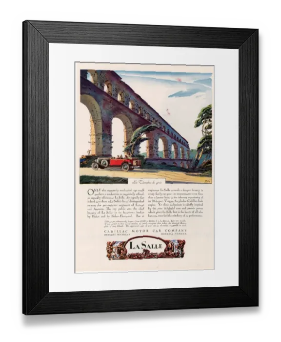 Framed Print : Cadillac La Salle 1928 1920s USA cc cars bridges viaducts